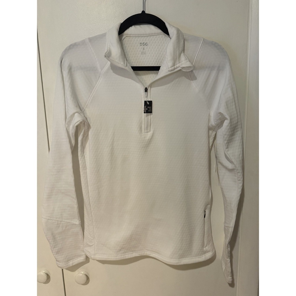 DSG Run Grid 1/4 Zip White Size Small Lightweight Pullover Womens Cold Gear